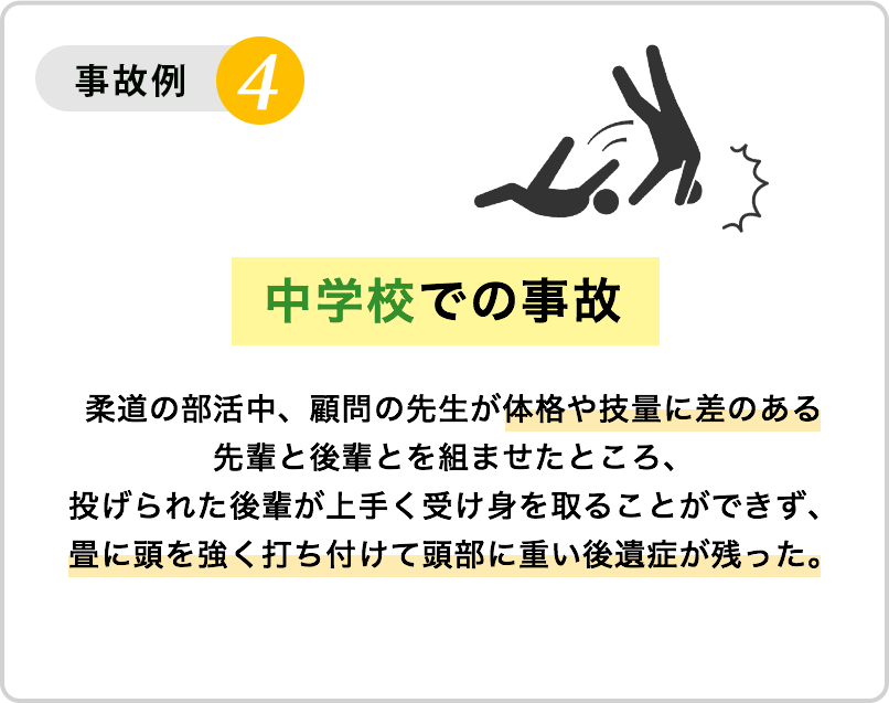事故例４：中学校での事故